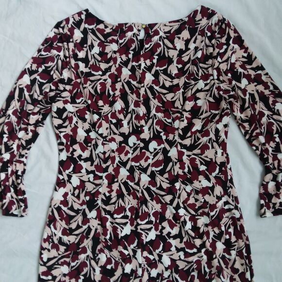 Liz Claiborne Career Floral Dress 3/4 Flutter Sleeve Women's Size M - Picture 11 of 12